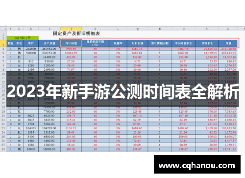 2023年新手游公测时间表全解析